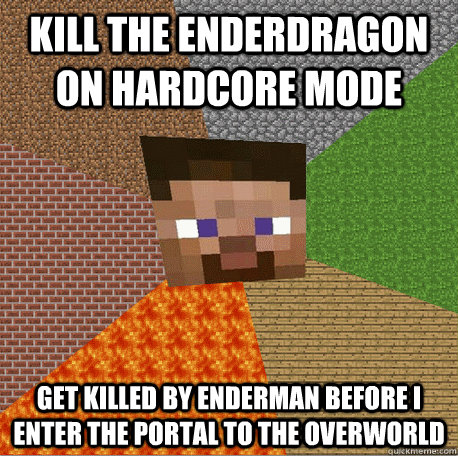 KILL THE ENDERDRAGON ON HARDCORE MODE GET KILLED BY ENDERMAN BEFORE I ENTER THE PORTAL TO THE OVERWORLD - KILL THE ENDERDRAGON ON HARDCORE MODE GET KILLED BY ENDERMAN BEFORE I ENTER THE PORTAL TO THE OVERWORLD  Minecraft