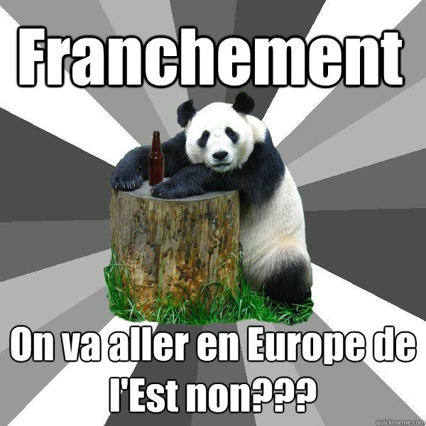 Franchement On va aller en Europe de l'Est non???  Pickup-Line Panda