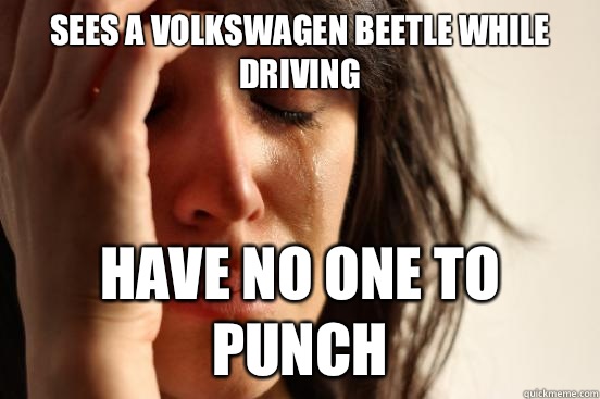 Sees a volkswagen beetle while driving Have no one to punch - Sees a volkswagen beetle while driving Have no one to punch  First World Problems