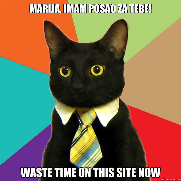 Marija, imam posao za tebe! WASTE TIME ON THIS SITE NOW  Business Cat