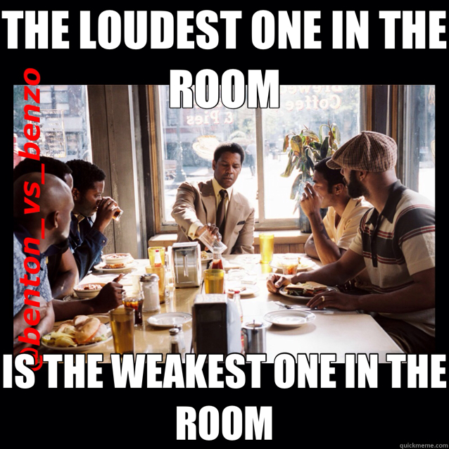 THE LOUDEST ONE IN THE ROOM IS THE WEAKEST ONE IN THE ROOM - THE LOUDEST ONE IN THE ROOM IS THE WEAKEST ONE IN THE ROOM  message