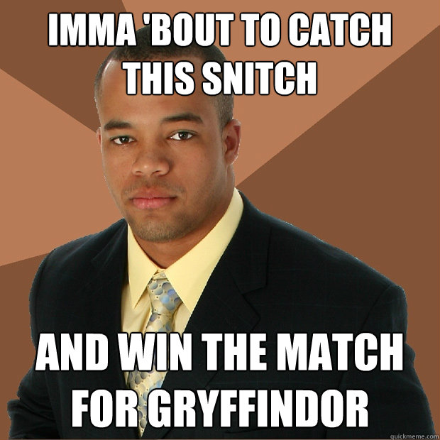Imma 'bout to catch this snitch and win the match for Gryffindor  Successful Black Man