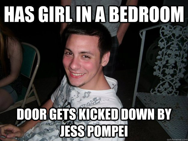 has girl in a bedroom door gets kicked down by jess pompei  