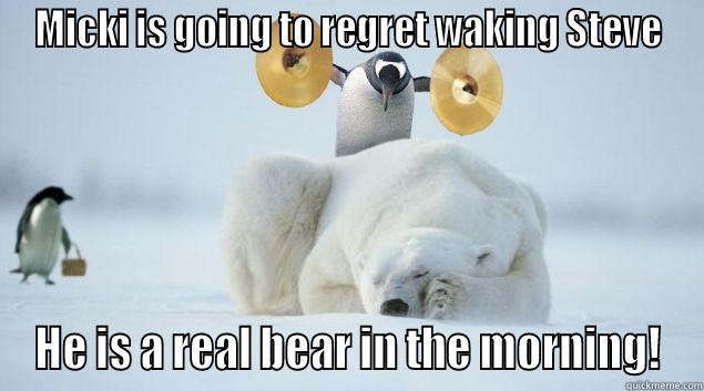 bad penguin - MICKI IS GOING TO REGRET WAKING STEVE HE IS A REAL BEAR IN THE MORNING! Misc