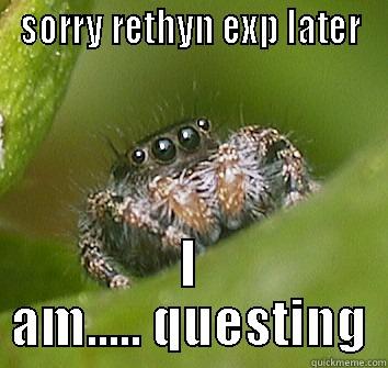 rehtyn xperage - SORRY RETHYN EXP LATER I AM..... QUESTING Misunderstood Spider