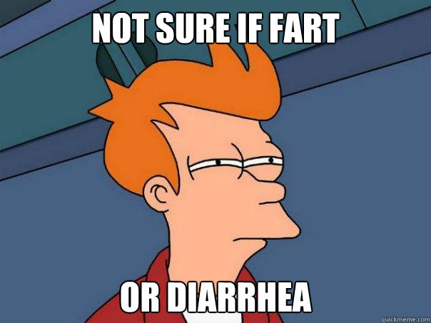 Not sure if fart or diarrhea  Futurama Fry