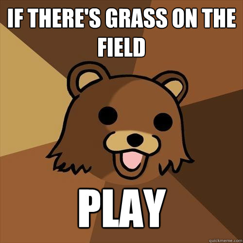 If there's grass on the field PLAY  Pedobear