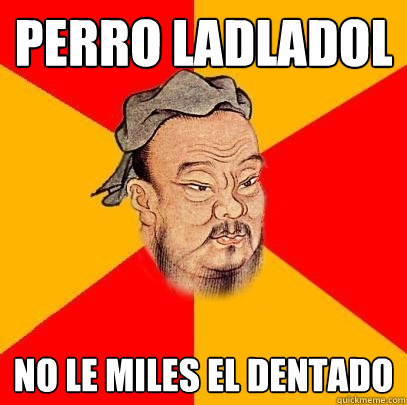 perro ladladol no le miles el dentado  Confucius says