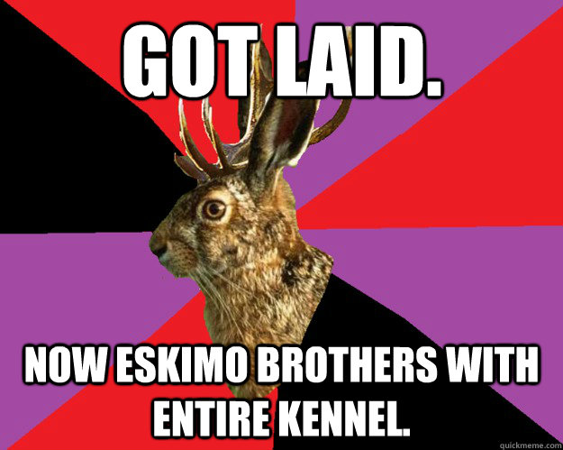 Got laid. now eskimo brothers with entire kennel.  Hash House Harriers