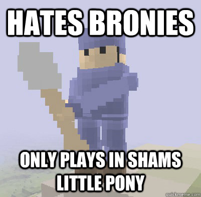 Hates bronies Only plays in Shams Little Pony  