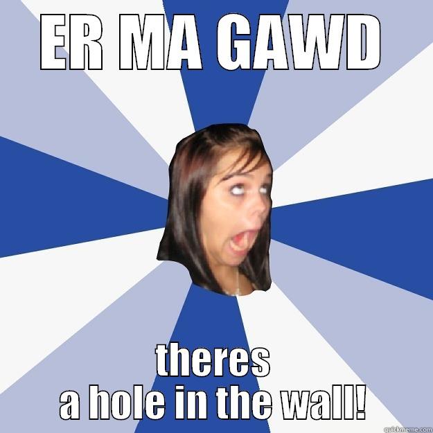 ER MA GAWD THERES A HOLE IN THE WALL! Annoying Facebook Girl