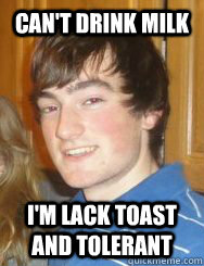 Can't drink milk i'm lack toast and tolerant - Can't drink milk i'm lack toast and tolerant  Misuse Mark