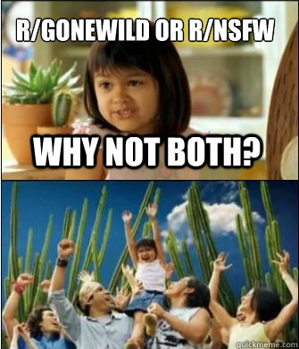 Why not both? r/gonewild or r/nsfw  Why not both