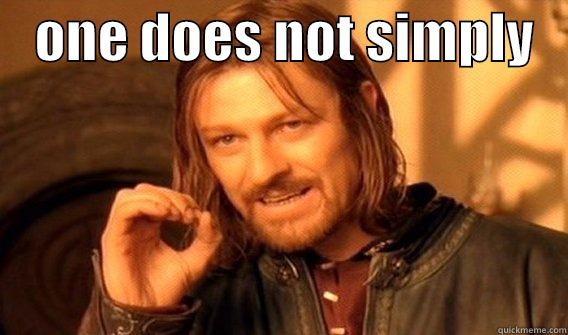    ONE DOES NOT SIMPLY     One Does Not Simply