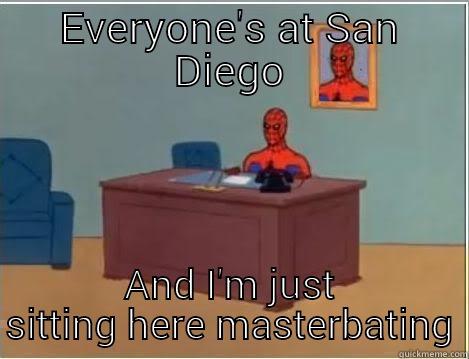 EVERYONE'S AT SAN DIEGO AND I'M JUST SITTING HERE MASTERBATING Spiderman Desk