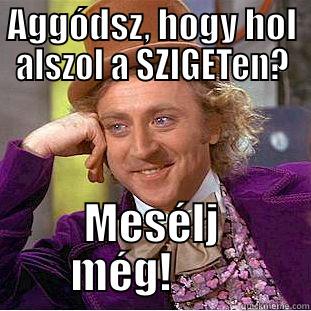 AGGÓDSZ, HOGY HOL ALSZOL A SZIGETEN? MESÉLJ MÉG!        Condescending Wonka