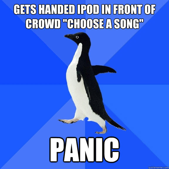 gets handed ipod in front of crowd 