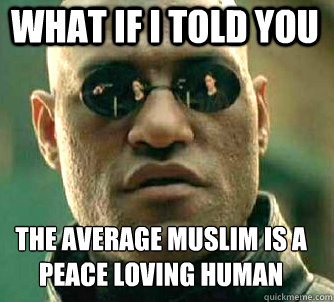 what if i told you The average Muslim is a peace loving Human  Matrix Morpheus