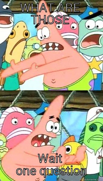 WHAT ARE THOSE WAIT  ONE QUESTION Push it somewhere else Patrick