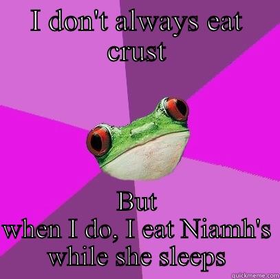 I DON'T ALWAYS EAT CRUST BUT WHEN I DO, I EAT NIAMH'S WHILE SHE SLEEPS Foul Bachelorette Frog