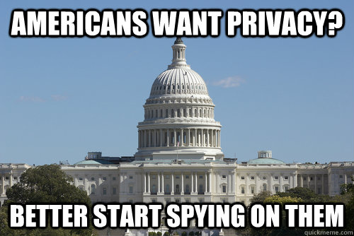 Americans want privacy? Better start spying on them - Americans want privacy? Better start spying on them  Scumbag Congress