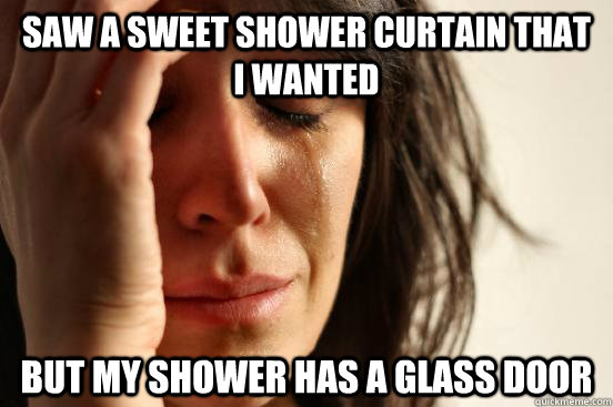 Saw a sweet shower curtain that i wanted but my shower has a glass door  First World Problems