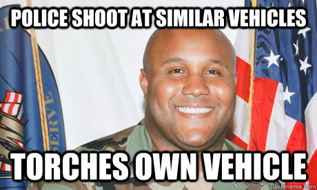 Police shoot at similar vehicles Torches own vehicle   Good Guy Dorner