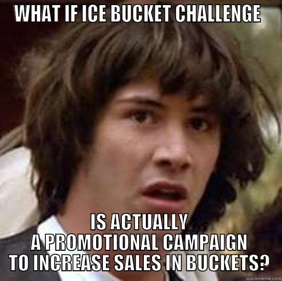 WHAT IF ICE BUCKET CHALLENGE  IS ACTUALLY A PROMOTIONAL CAMPAIGN TO INCREASE SALES IN BUCKETS? conspiracy keanu