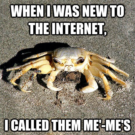 when I was new to the internet, I called them me'-me's  Confession Crab