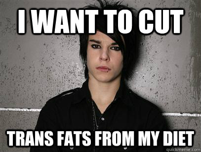 i want to cut trans fats from my diet - i want to cut trans fats from my diet  Logical Emo