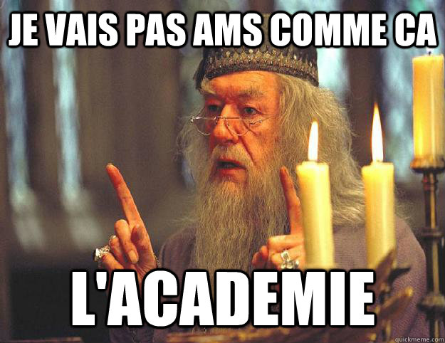 JE VAIS PAS AMS COMME CA L'ACADEMIE  Scumbag Dumbledore