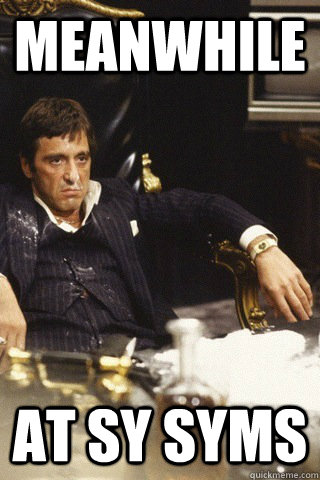 Meanwhile at sy syms - Meanwhile at sy syms  Tony montana cocaine