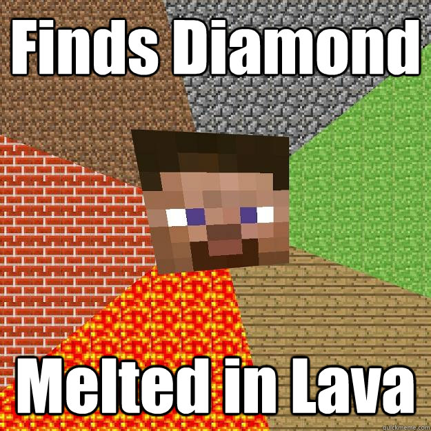 Finds Diamond Melted in Lava - Finds Diamond Melted in Lava  Minecraft