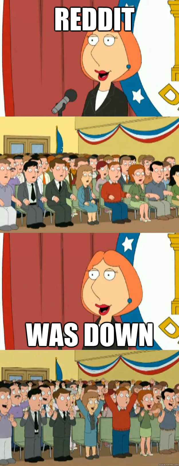 Reddit was down  Lois Griffin