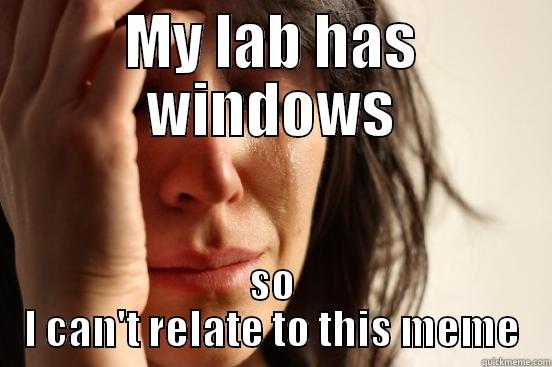 MY LAB HAS WINDOWS SO I CAN'T RELATE TO THIS MEME First World Problems