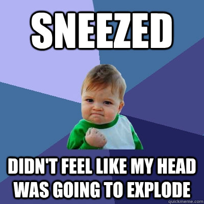 sneezed didn't feel like my head was going to explode  Success Kid