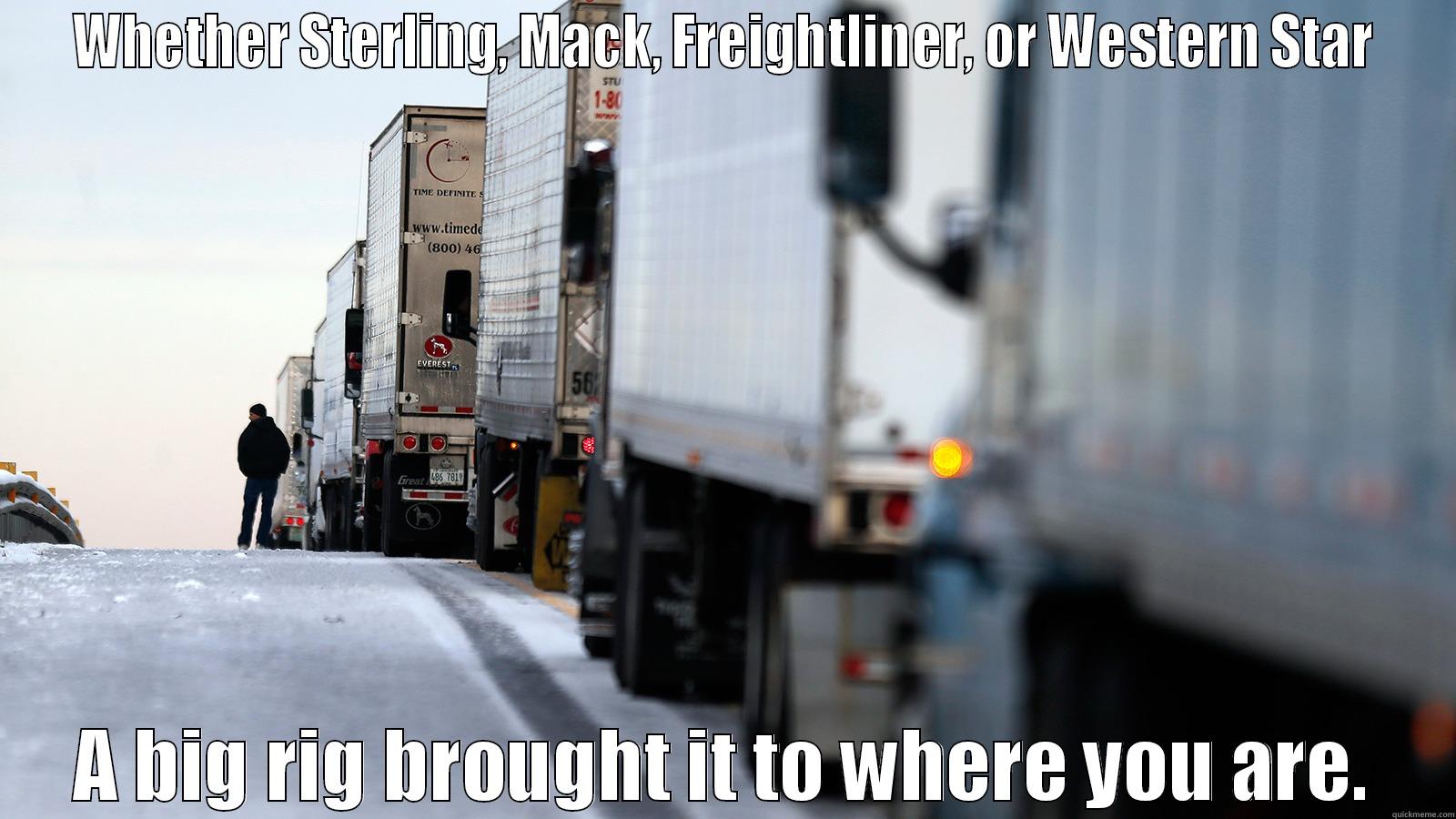 snow trucks - WHETHER STERLING, MACK, FREIGHTLINER, OR WESTERN STAR A BIG RIG BROUGHT IT TO WHERE YOU ARE. Misc