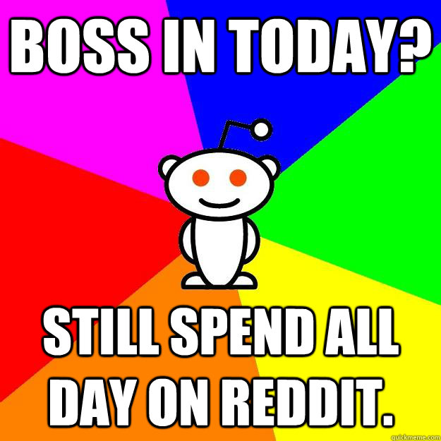 Boss in today? Still spend all day on reddit.  Reddit Alien