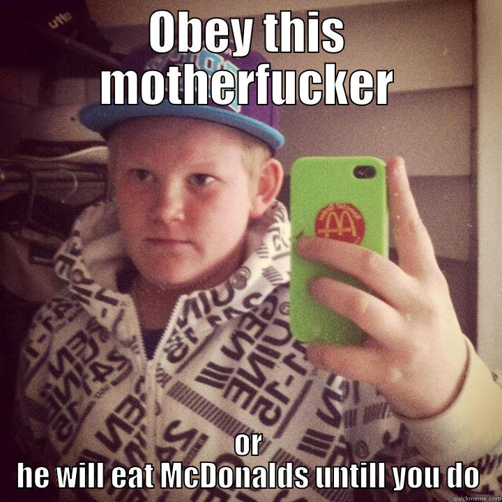 Fatty McSwagass - OBEY THIS MOTHERFUCKER OR HE WILL EAT MCDONALDS UNTILL YOU DO Misc