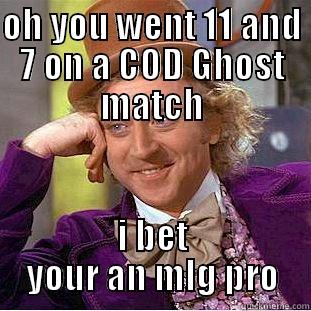 condesending wonka - OH YOU WENT 11 AND 7 ON A COD GHOST MATCH I BET YOUR AN MLG PRO Condescending Wonka