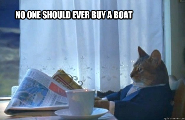 no one should ever buy a boat  Sophisticated Cat