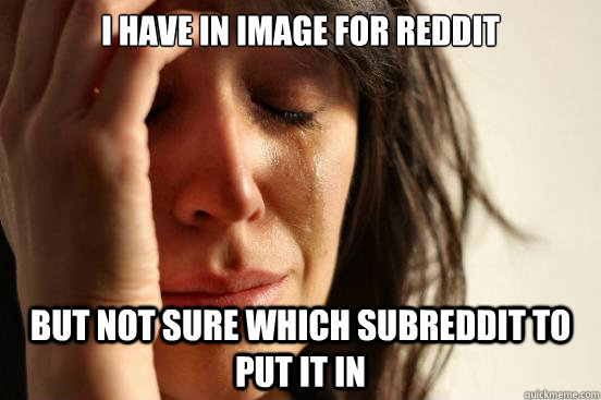 I have in image for Reddit But not sure which subreddit to put it in  First World Problems