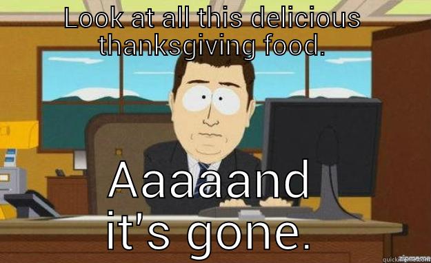 LOOK AT ALL THIS DELICIOUS THANKSGIVING FOOD. AAAAAND IT'S GONE. aaaand its gone