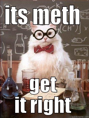 ITS METH GET IT RIGHT Chemistry Cat