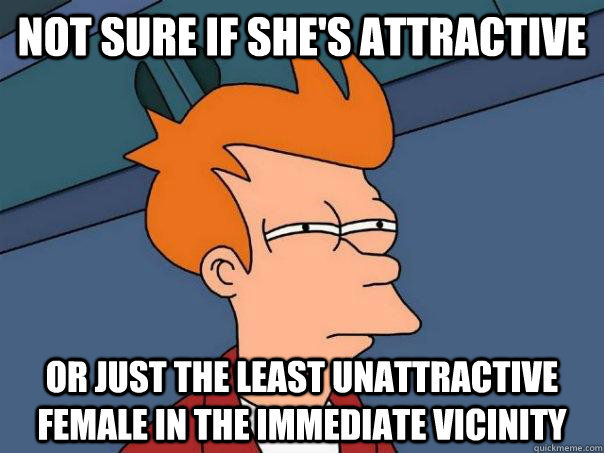 Not sure if she's attractive or just the least unattractive female in the immediate vicinity   Futurama Fry