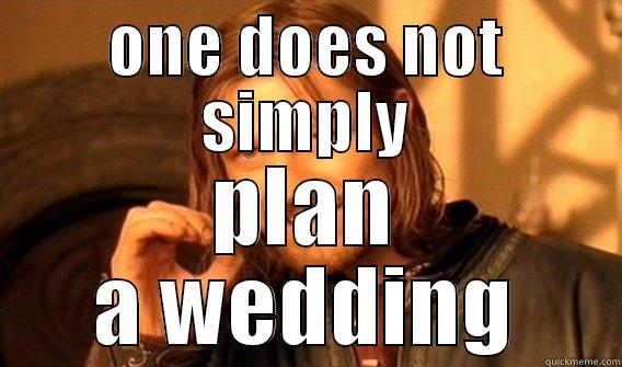 ONE DOES NOT SIMPLY PLAN A WEDDING One Does Not Simply
