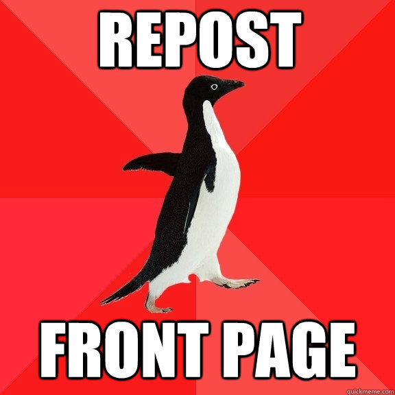 repost Front page  Socially Awesome Penguin