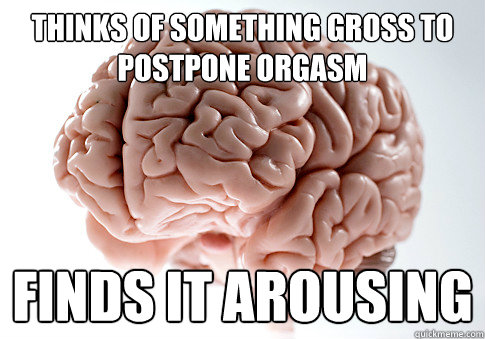 thinks of something gross to postpone orgasm finds it arousing  Scumbag Brain