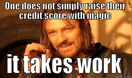 ONE DOES NOT SIMPLY RAISE THEIR CREDIT SCORE WITH MAGIC IT TAKES WORK Boromir