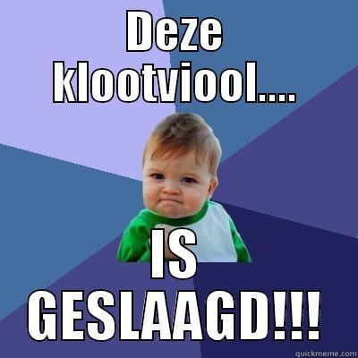 deze klootviool - DEZE KLOOTVIOOL.... IS GESLAAGD!!! Success Kid